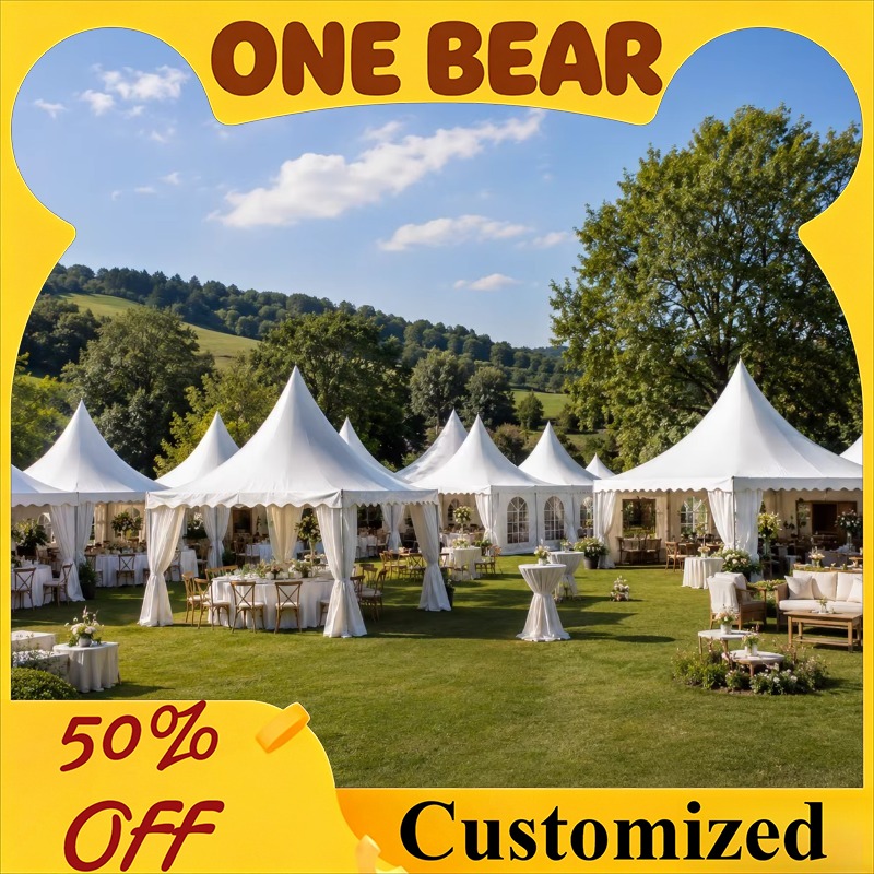 Event & Party Supply - Tenda Pagoda Putih yang Dapat Disesuaikan