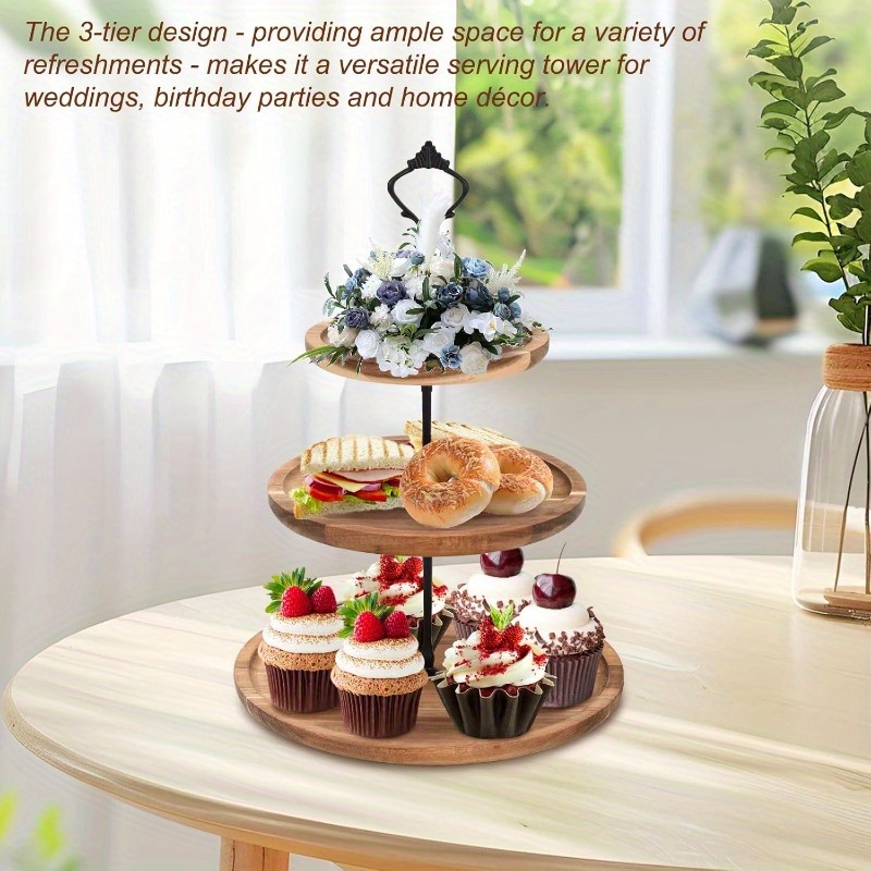 Stand Kue 3 Tingkat dari Kayu  - Cupcake Stand Tier ulasan dan harga