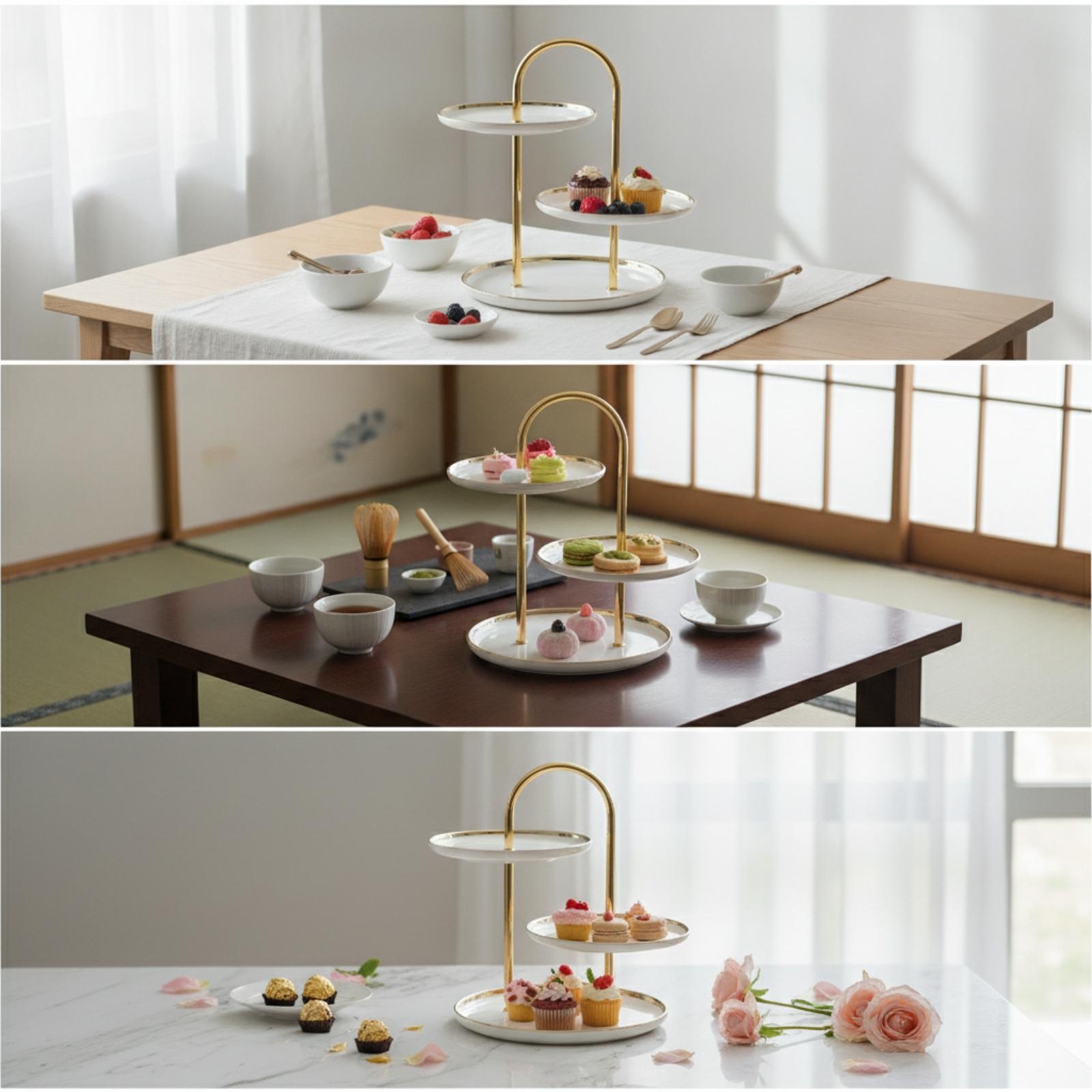 Set Rak Kue Bulat dengan Pegan - Cupcake Stand Tier ulasan dan harga