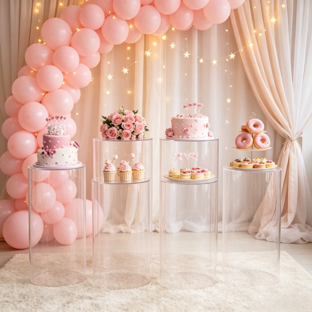 3/5Pcs Alas Silinder Putih, Pi - Dessert Table Backdrop ulasan dan harga