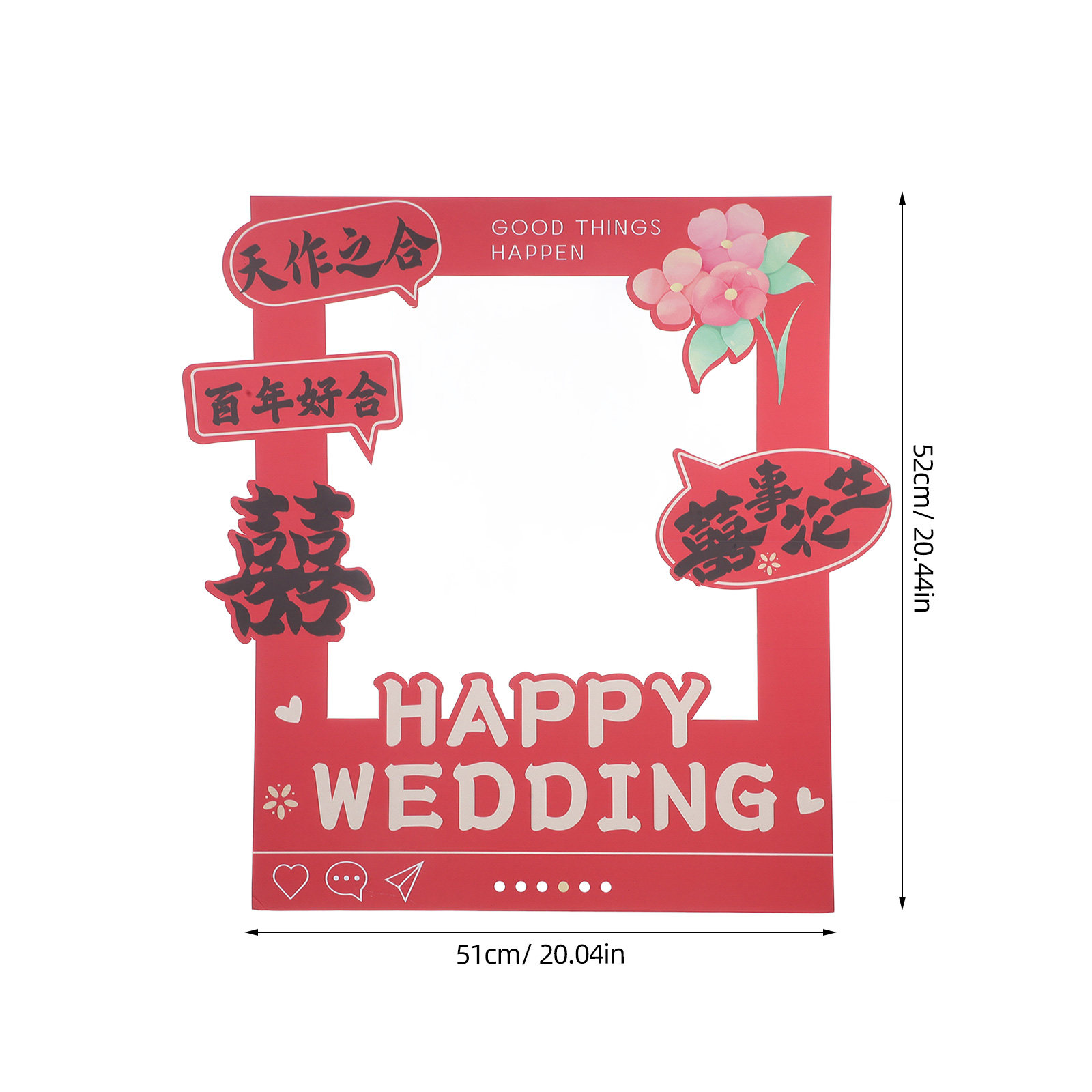Bingkai Foto Pernikahan Merah  - Photo Booth Frame ulasan dan harga