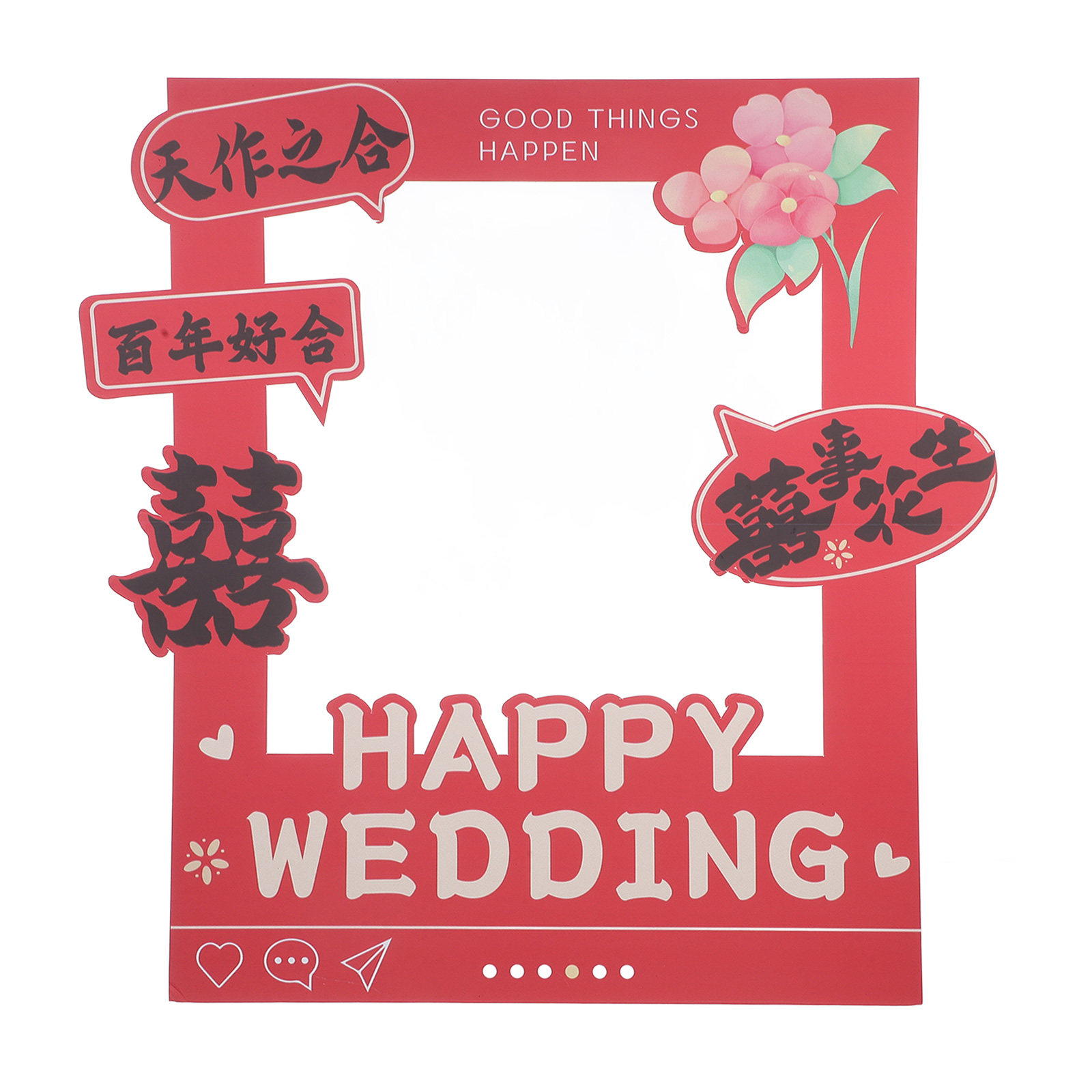Bingkai Foto Pernikahan Merah  - Photo Booth Frame ulasan dan harga