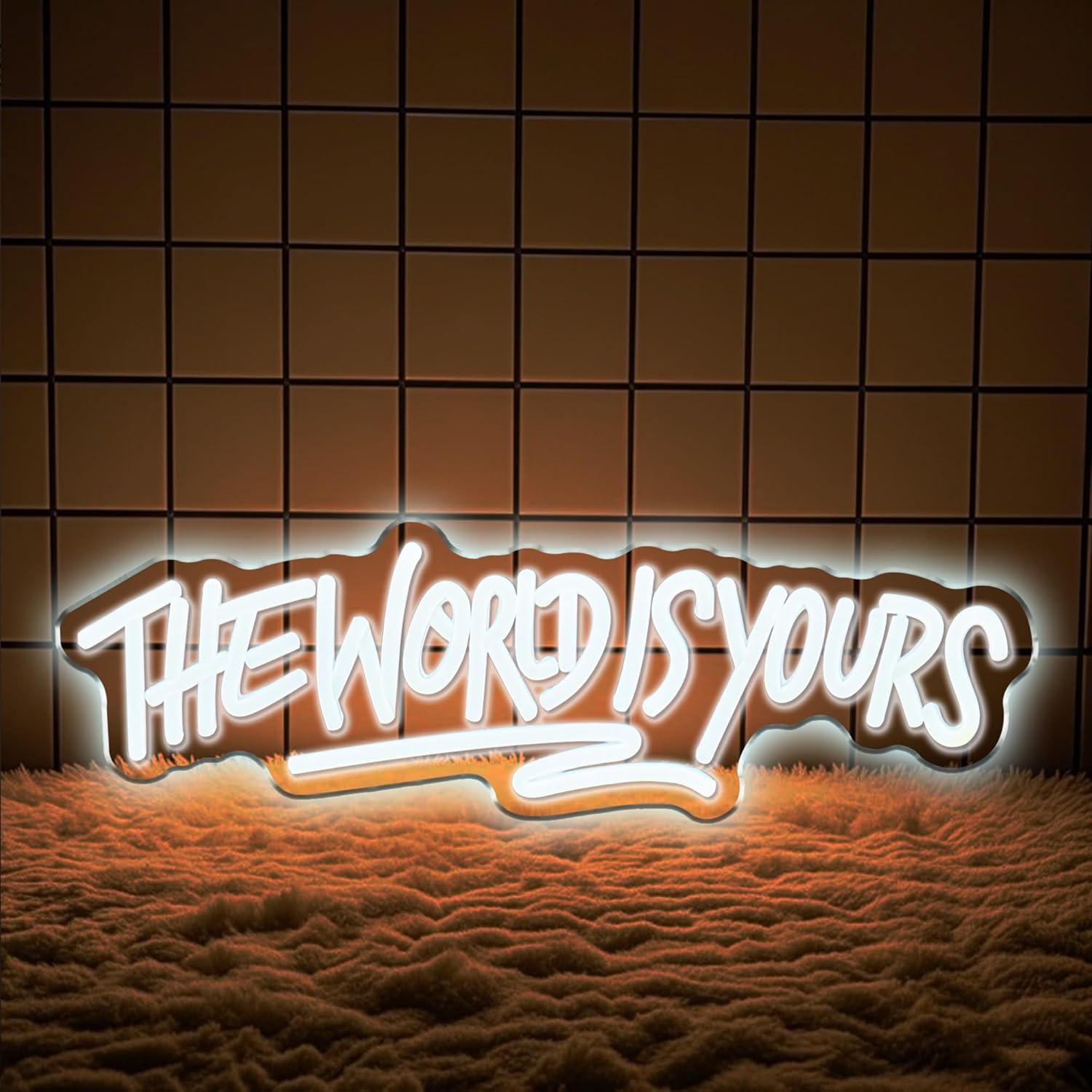 Lampu LED Neon Sign The World  - Neon Sign Party ulasan dan harga