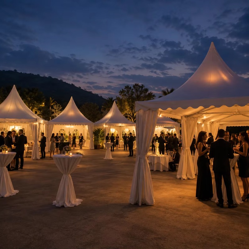 Tenda Pagoda Putih yang Dapat  - Event & Party Supply ulasan dan harga